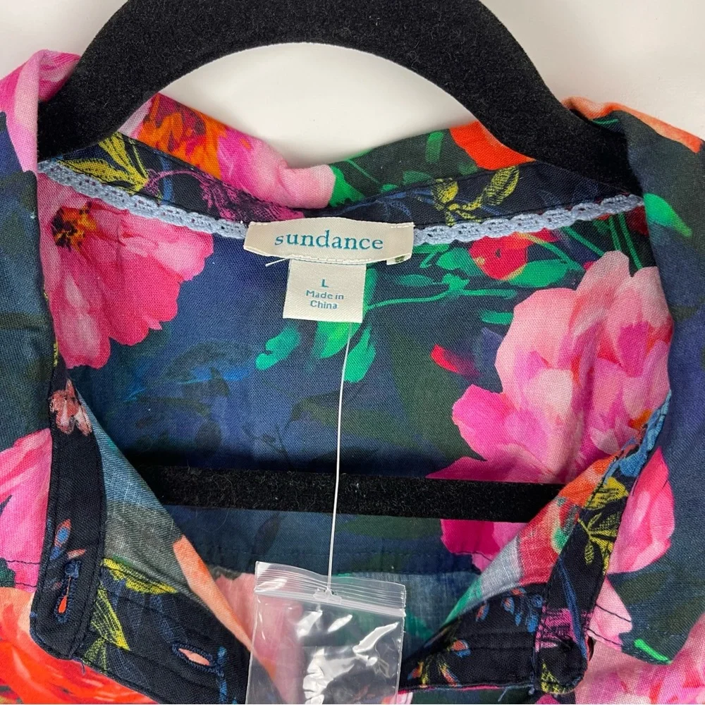 NEW Sundance Floral Joy Top Long Sleeve Button Front Women's Size Large - Picture 3 of 7